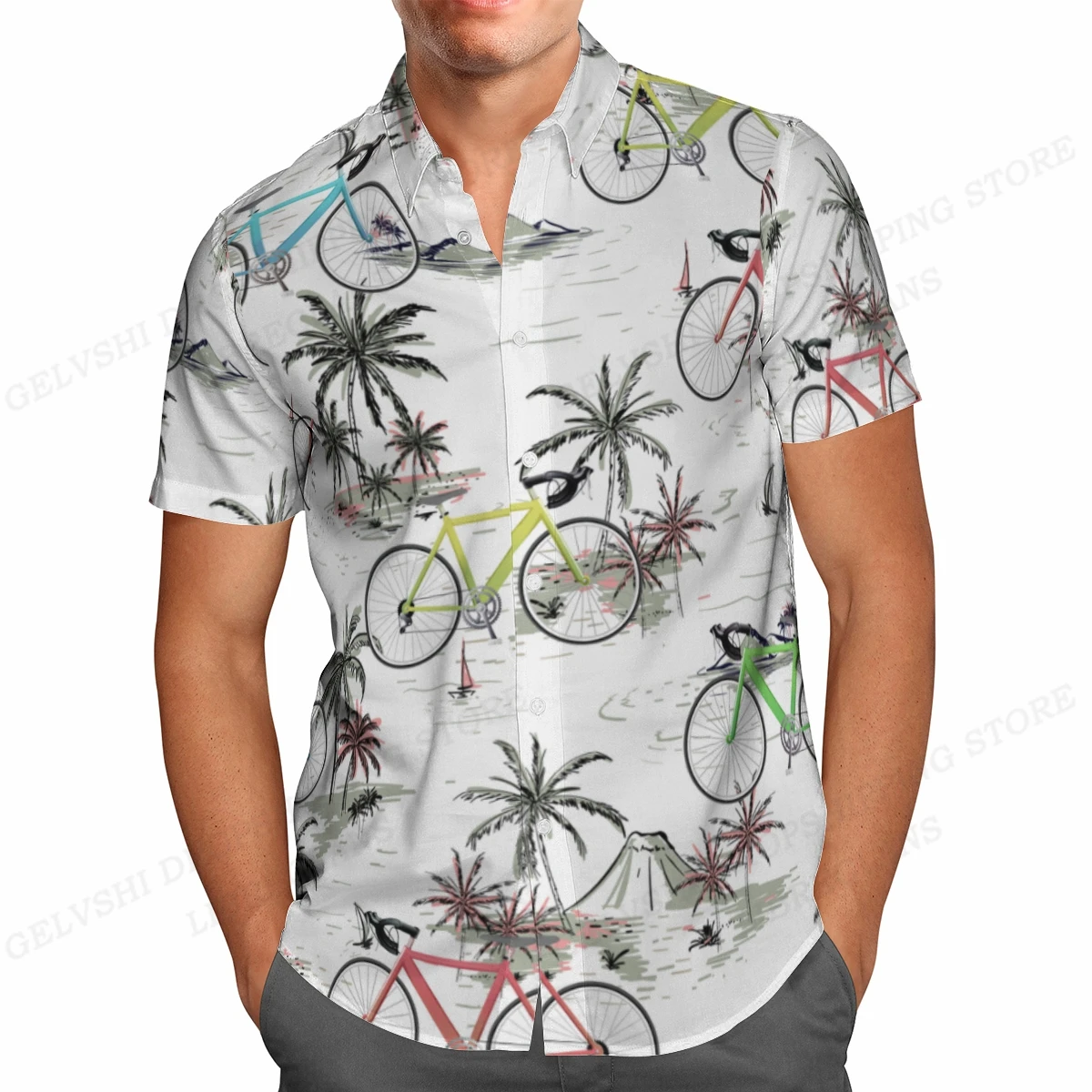 Summer Hawaiian Shirts Fish Printed Shirt Men Women Fashion Short Sleeve Blouse Men's Vocation Lapel Beach Camisas Sea