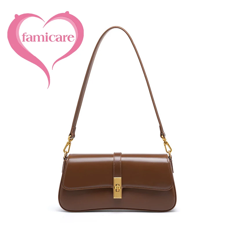 New Women Casual Split Leather Underarm Handbag Ladies Commuter Shoulder Crossbody Tofu Bag Fashionable Girl's Small Square Bags