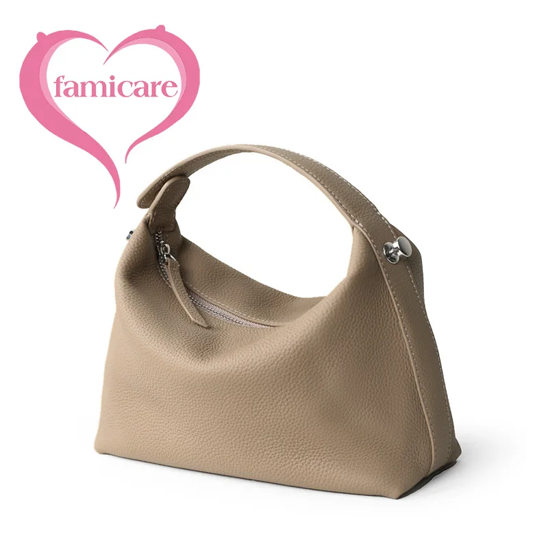 New Women Casual Split Leather Underarm Handbag Ladies Commuter Shoulder Crossbody Tofu Bag Fashionable Girl's Small Square Bags