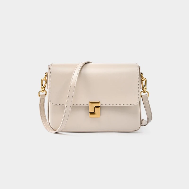 New Women Casual Split Leather Underarm Handbag Ladies Commuter Shoulder Crossbody Tofu Bag Fashionable Girl's Small Square Bags
