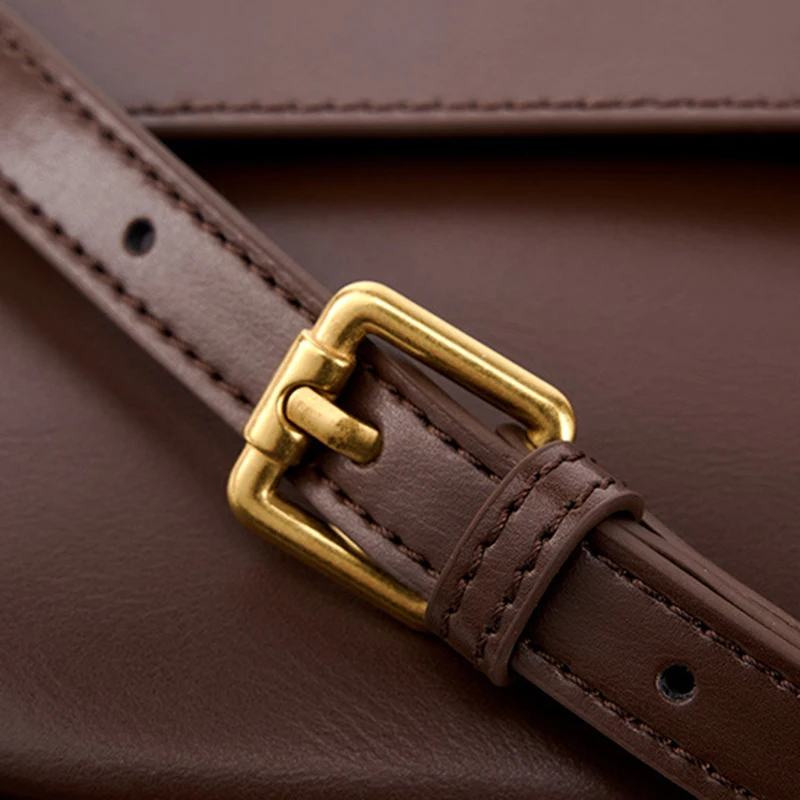 New Women Casual Split Leather Underarm Handbag Ladies Commuter Shoulder Crossbody Tofu Bag Fashionable Girl's Small Square Bags