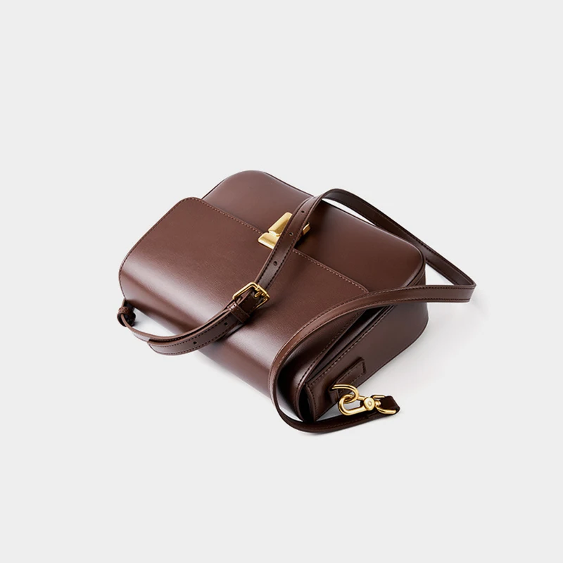 New Women Casual Split Leather Underarm Handbag Ladies Commuter Shoulder Crossbody Tofu Bag Fashionable Girl's Small Square Bags
