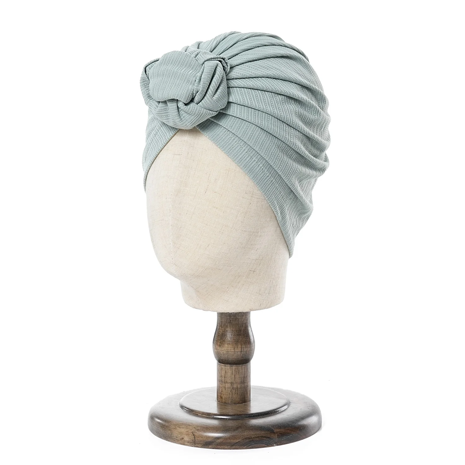 2024 Summer New Cotton Top Knot Flower Decor Headwrap Women Muslim Turban Hat Bonnet Beanie Headscarf Chemo Cap Bandanas