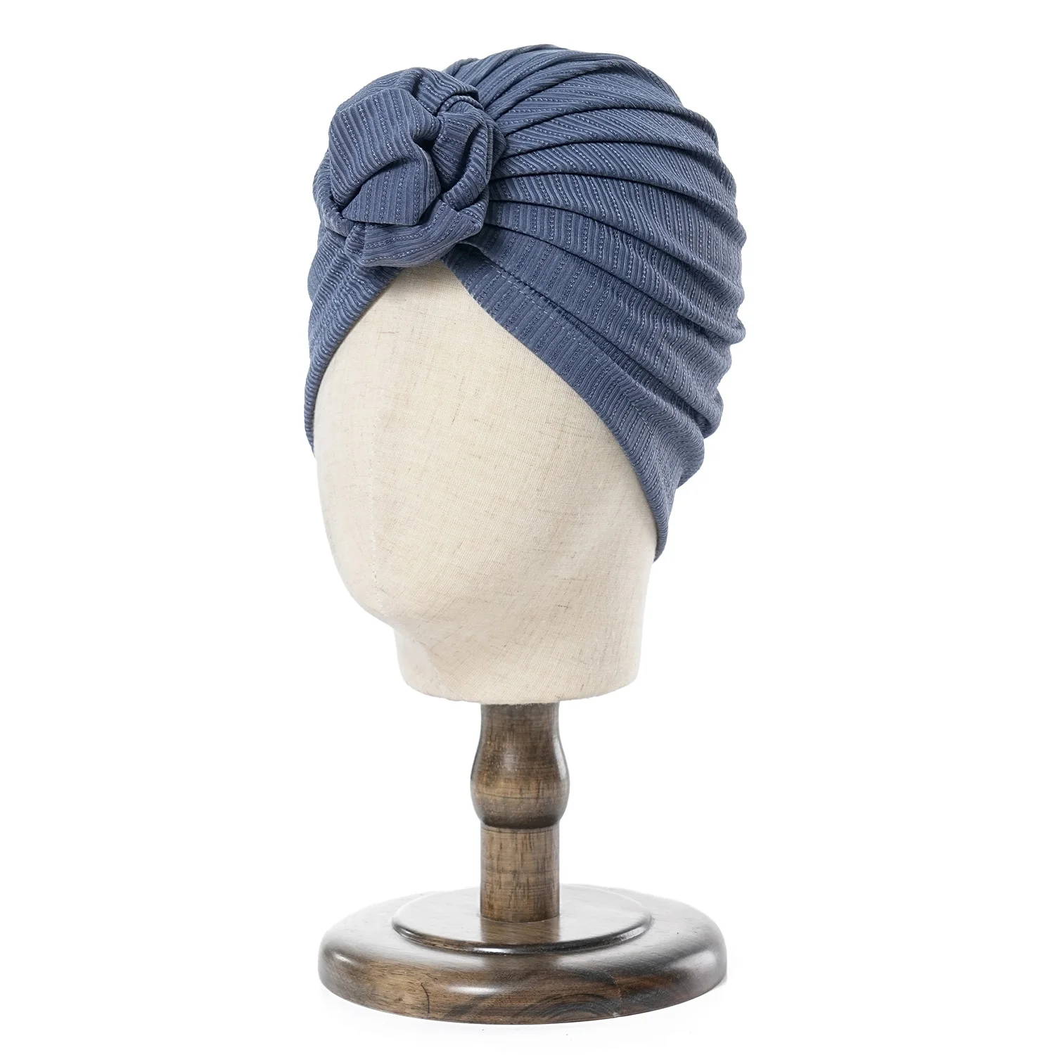 2024 Summer New Cotton Top Knot Flower Decor Headwrap Women Muslim Turban Hat Bonnet Beanie Headscarf Chemo Cap Bandanas