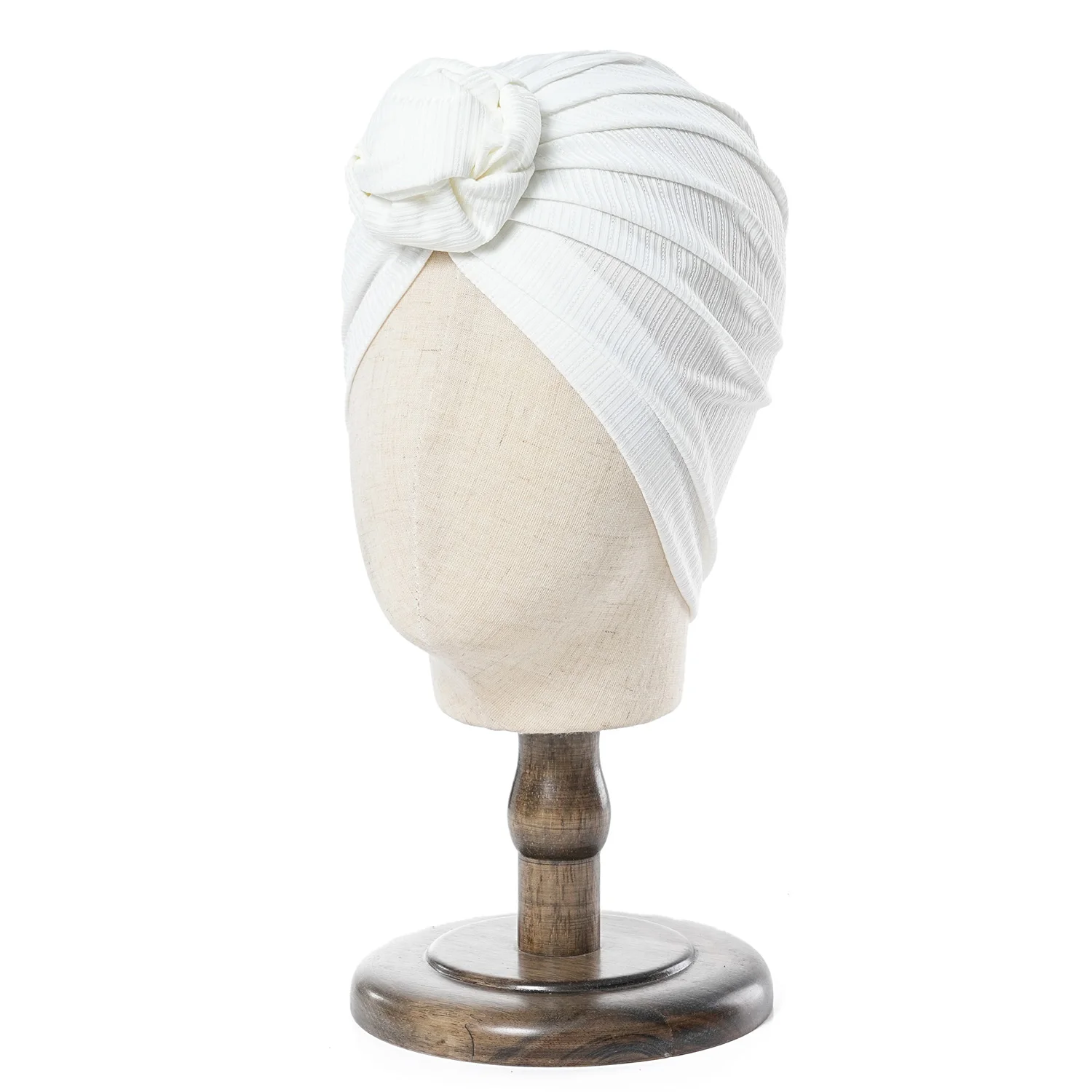 2024 Summer New Cotton Top Knot Flower Decor Headwrap Women Muslim Turban Hat Bonnet Beanie Headscarf Chemo Cap Bandanas