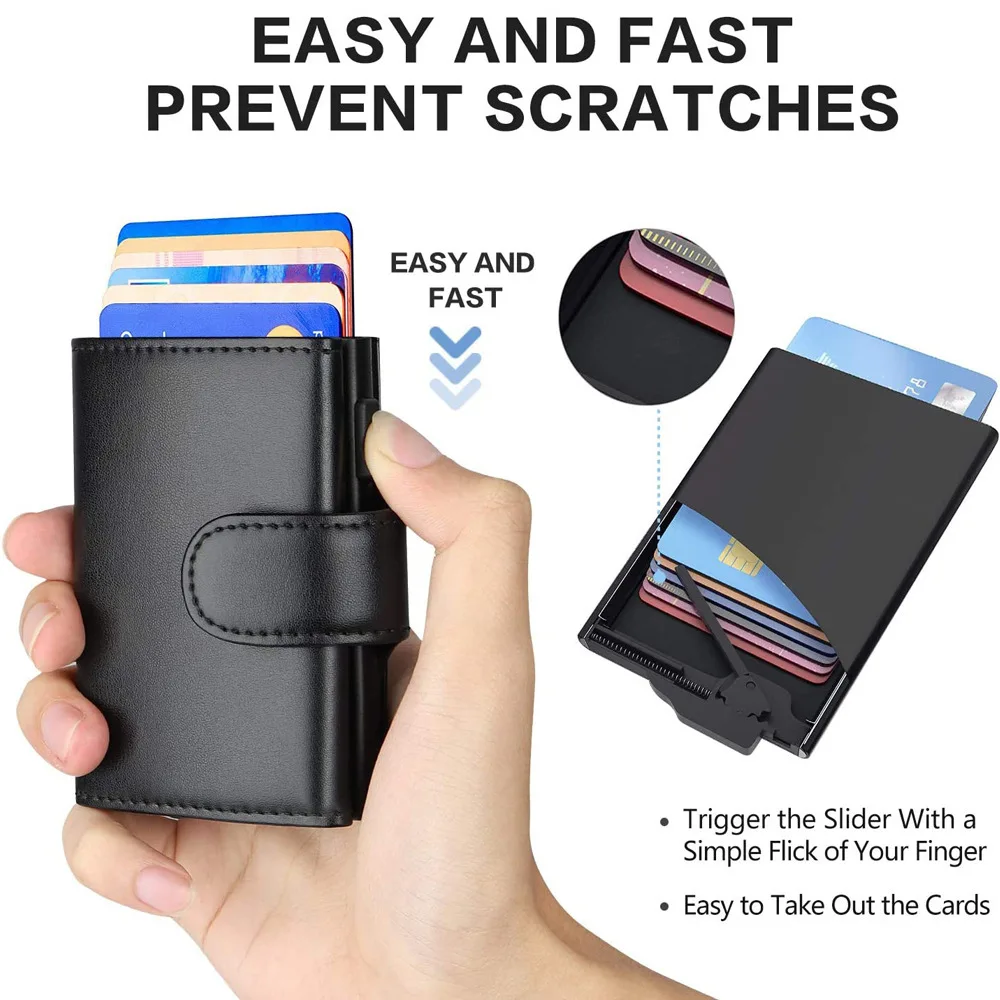 Rfid PU Leather Men Wallets Credit Card Holder Trifold Wallet Card Case Smart Slim Thin Coin Pocket Wallet for Daily Use
