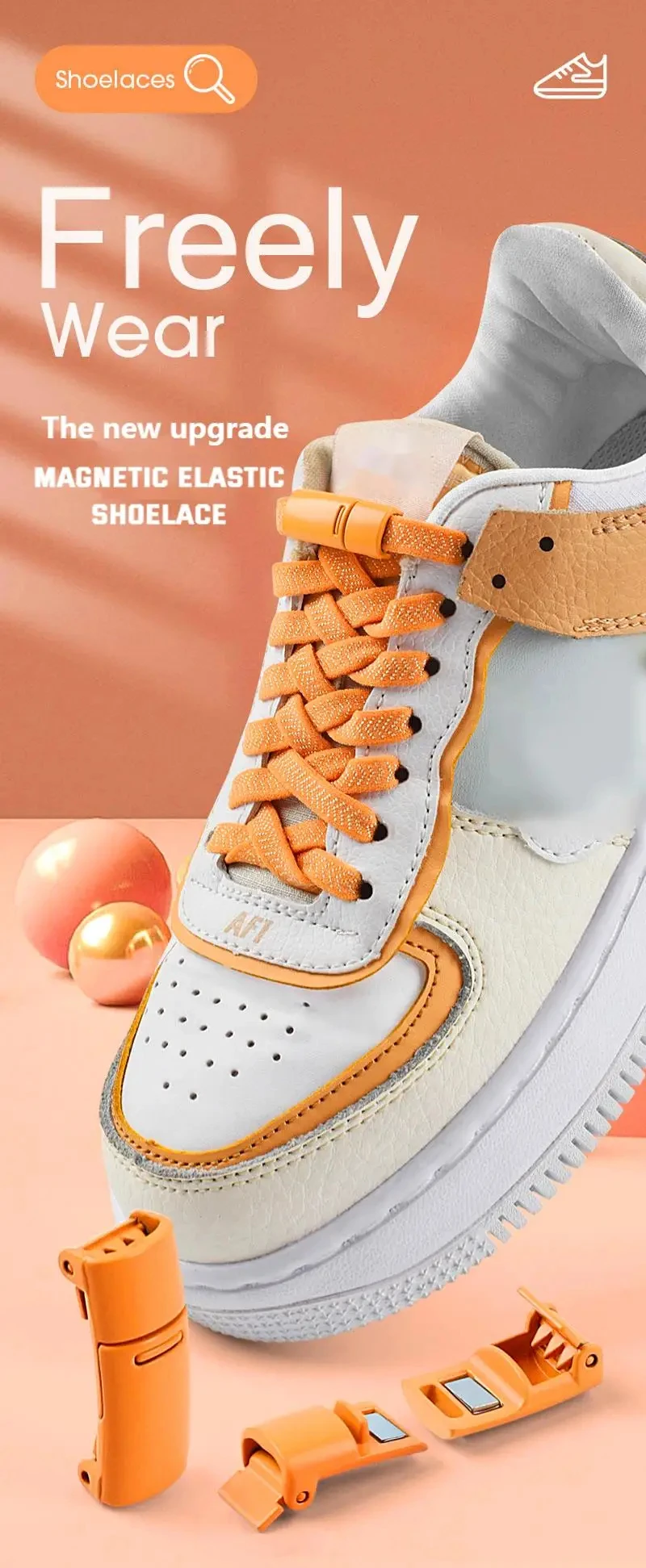 Magnetic Locking Shoelaces Without Ties Sneakers Elastic Laces Children Adults No Tie Shoe Laces Shoe Accessories 1Pair