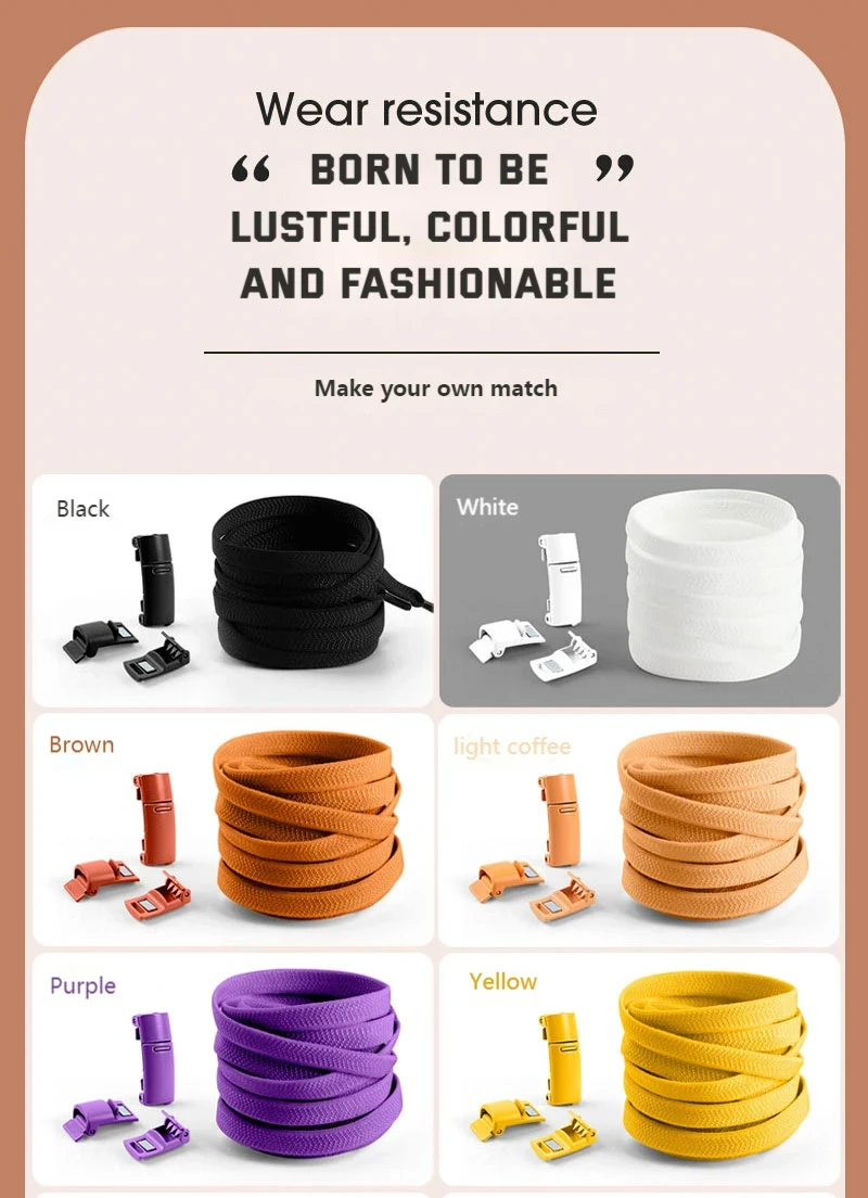 Magnetic Locking Shoelaces Without Ties Sneakers Elastic Laces Children Adults No Tie Shoe Laces Shoe Accessories 1Pair
