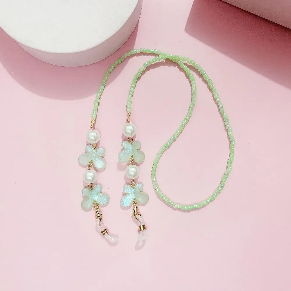 Adjustable Sunglasses Lanyard Strap Anti-slip Reading Glasses Eyeglass Chain Colorful Mask Chains Butterfly Pearl Hanging Rope