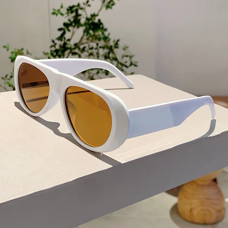 New in Luxury Brand Designer Big Frame Flat Top Sunglasses Women For Men Fashion Vintage Sun Glasses Punk Pilot Shades UV400