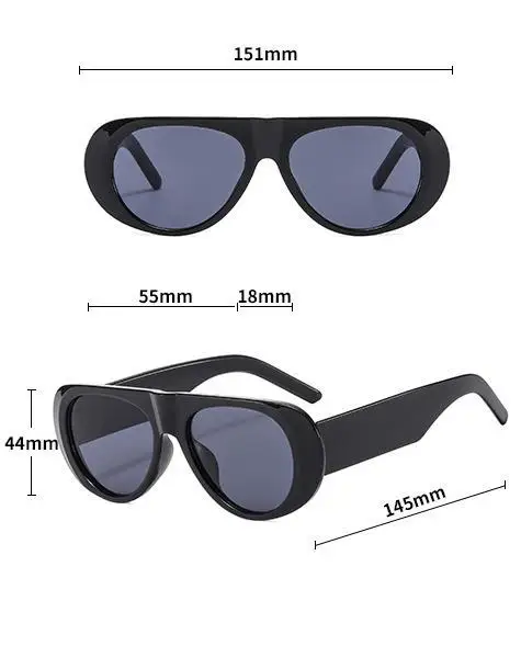 New in Luxury Brand Designer Big Frame Flat Top Sunglasses Women For Men Fashion Vintage Sun Glasses Punk Pilot Shades UV400