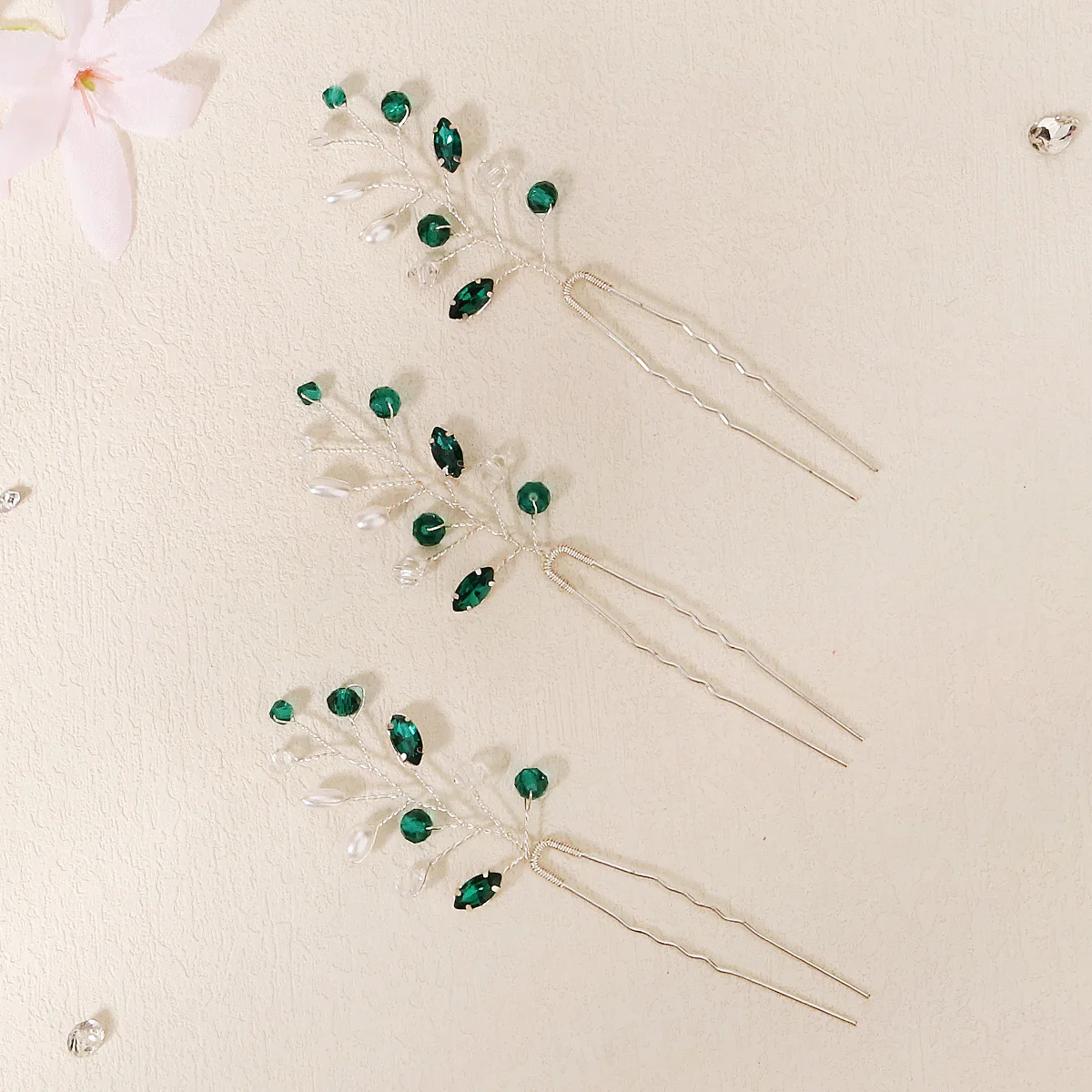 3Pcs/set Crystal Pearl Hairpins for Women Wedding Party Bag Hat Accessories Hair Sticks Girls Holiday Gifts Jewelry Headpieces