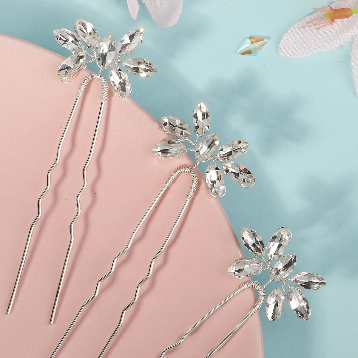 3Pcs/set Crystal Pearl Hairpins for Women Wedding Party Bag Hat Accessories Hair Sticks Girls Holiday Gifts Jewelry Headpieces