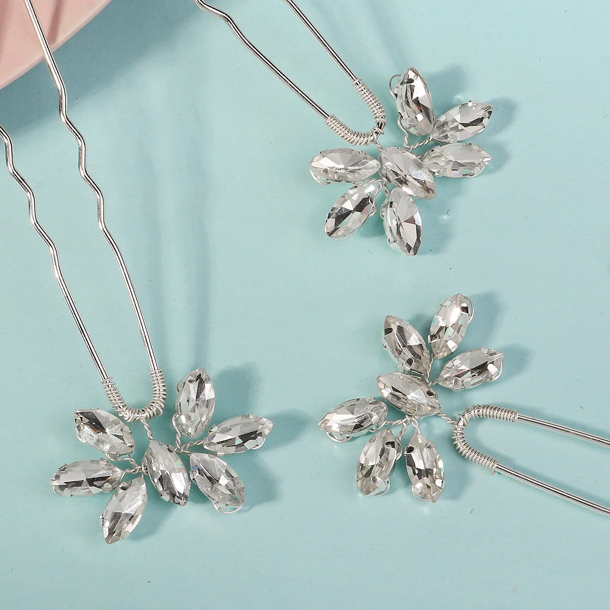 3Pcs/set Crystal Pearl Hairpins for Women Wedding Party Bag Hat Accessories Hair Sticks Girls Holiday Gifts Jewelry Headpieces