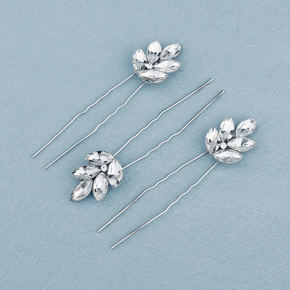 3Pcs/set Crystal Pearl Hairpins for Women Wedding Party Bag Hat Accessories Hair Sticks Girls Holiday Gifts Jewelry Headpieces