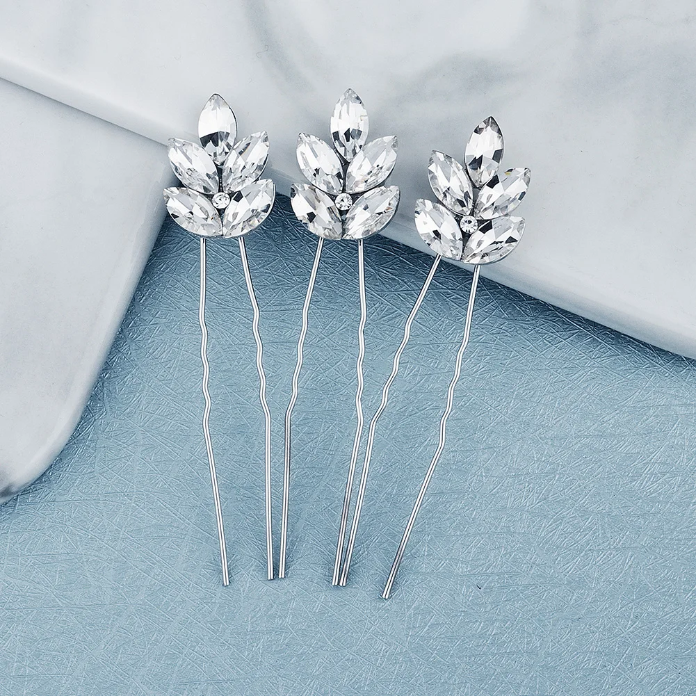 3Pcs/set Crystal Pearl Hairpins for Women Wedding Party Bag Hat Accessories Hair Sticks Girls Holiday Gifts Jewelry Headpieces