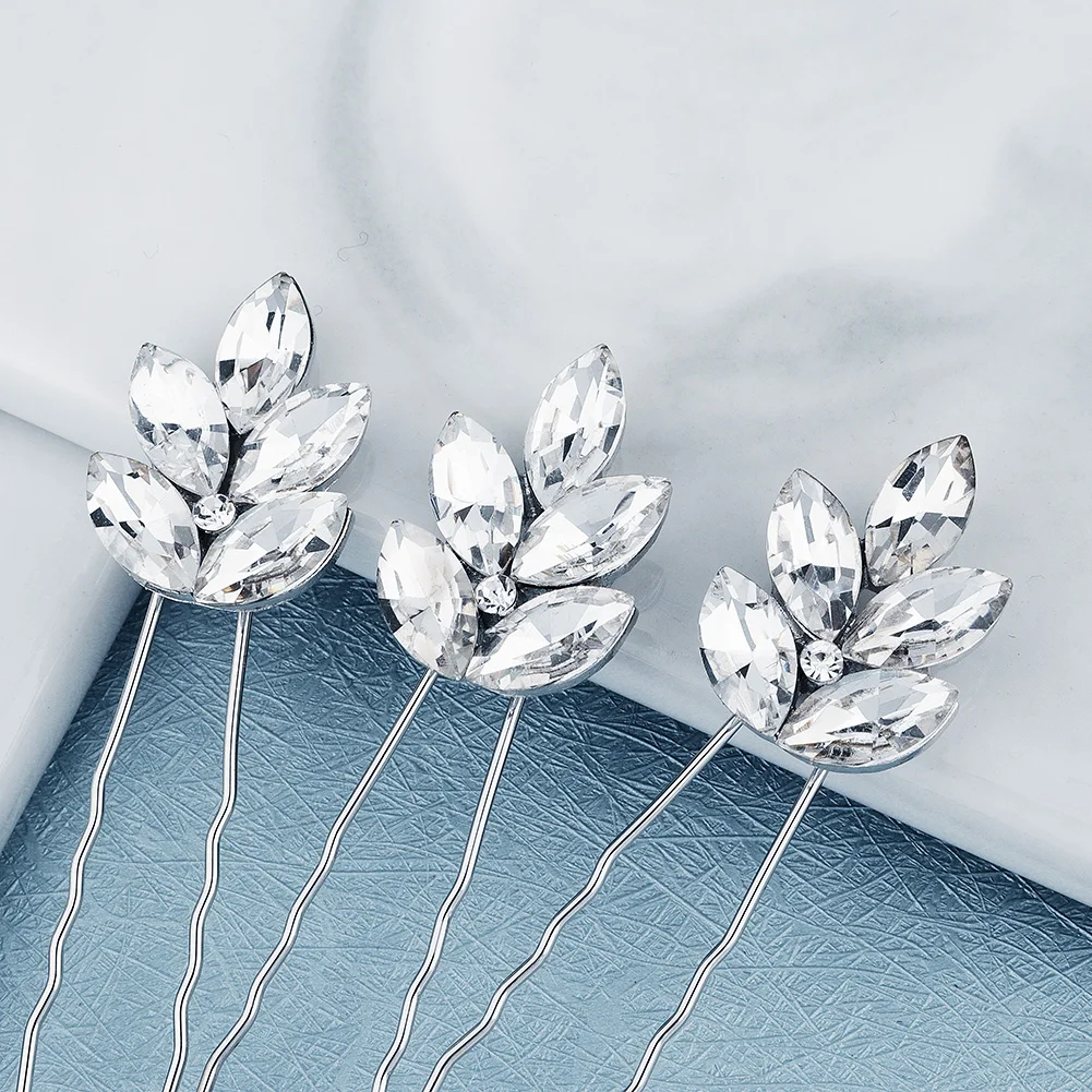 3Pcs/set Crystal Pearl Hairpins for Women Wedding Party Bag Hat Accessories Hair Sticks Girls Holiday Gifts Jewelry Headpieces