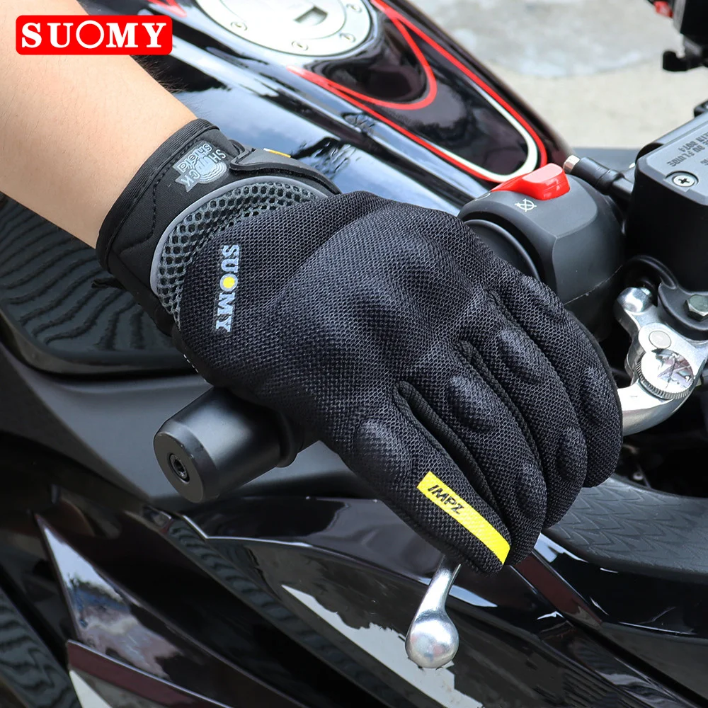 SUOMY Summer Women Pink Motorcycle Gloves Lady Purple Full Finger Motocross Gloves Men Touch Screen Cycling Gloves XS-XXL