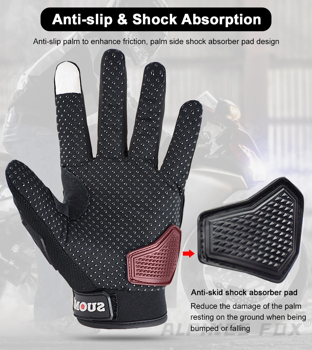 SUOMY Summer Women Pink Motorcycle Gloves Lady Purple Full Finger Motocross Gloves Men Touch Screen Cycling Gloves XS-XXL