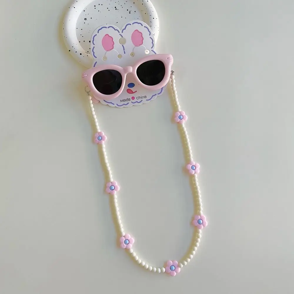 2Pcs/Set Spring Summer Kids Cat Eye Sunglasses Kawaii Fashion Sunscreen Eyeglasses with Eyeglass Chains Outdoor Children Eyewear