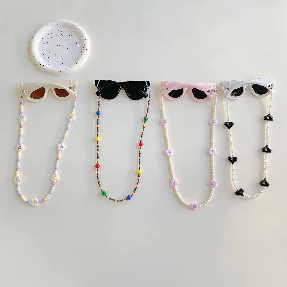 2Pcs/Set Spring Summer Kids Cat Eye Sunglasses Kawaii Fashion Sunscreen Eyeglasses with Eyeglass Chains Outdoor Children Eyewear