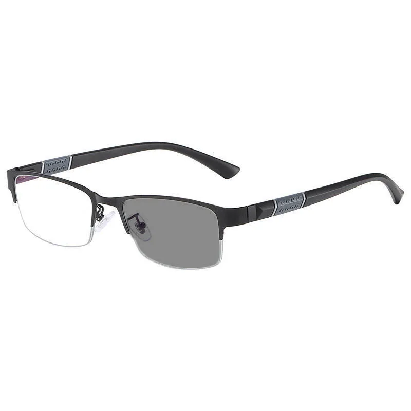 Popular Color Changing Photochromic Glasses for Men Women Business Near Sighted Eyeglasses Unisex Vintage Half Frame Myopia