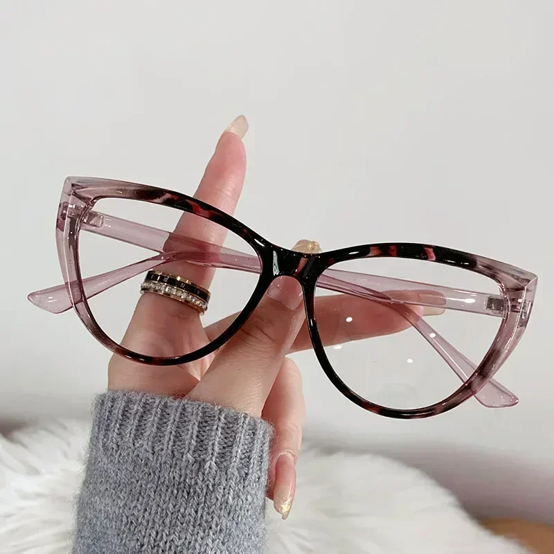 Women Cat Eye Myopia Eyeglasses Fashion Trendy Anti-blue Light Near Sight Glasses Female Vintage HD Lens Minus Eyewear 0 To -4.0