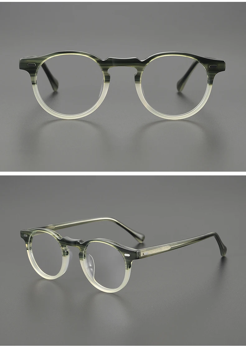 Handmade Acetate Glasses Frame Men Vintage 2024 New Ultra Light Eyeglasses Frame Women Japan Retro Luxury Brand Designer Eyewear