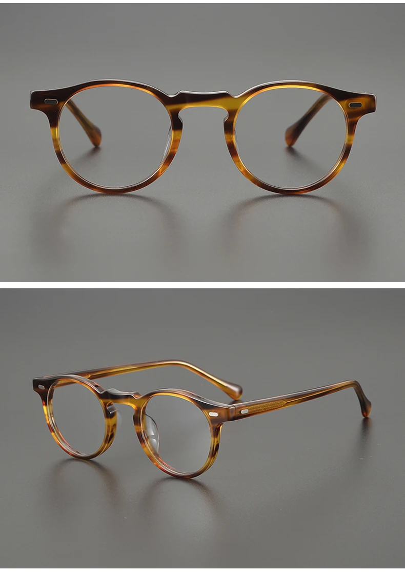 Handmade Acetate Glasses Frame Men Vintage 2024 New Ultra Light Eyeglasses Frame Women Japan Retro Luxury Brand Designer Eyewear