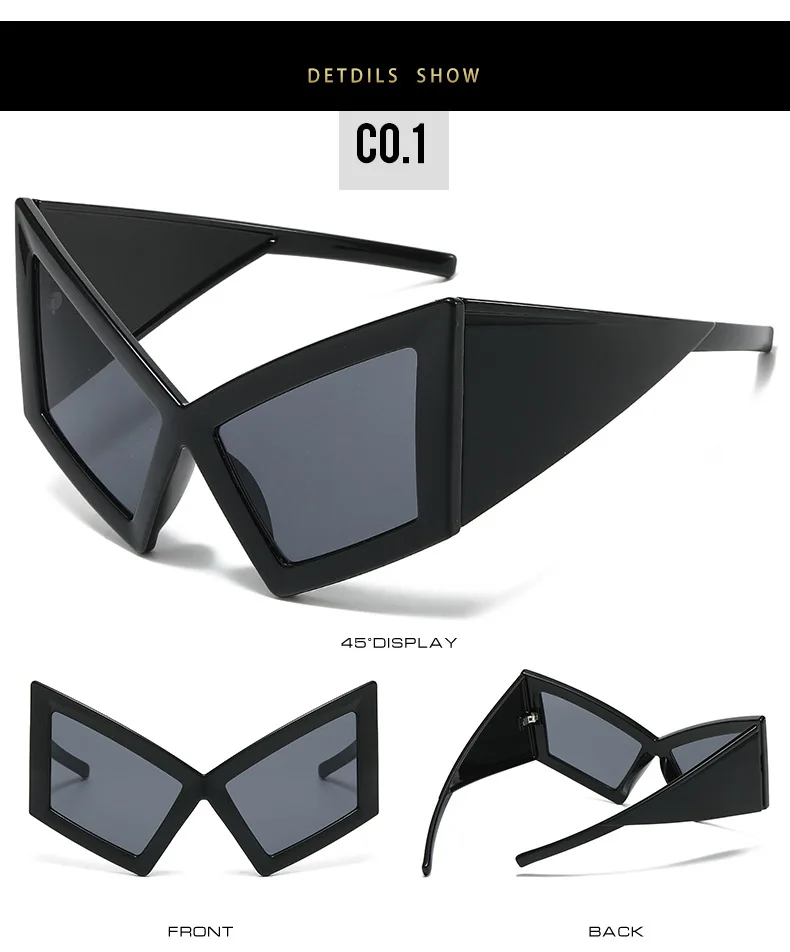 Fashion Oversized Cat Eye Sunglasses Women Men Big Frame 2026 Luxury Brand Vintage Sun Glasses For Ladies Eyewear Shades Goggles