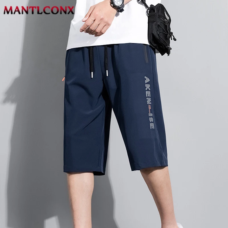 New Fashion Sports Shorts Men Elastic Waist Shorts Male Breathable Quick Dry Comfortable Men's Short Pants Men Bottom Black XXXL