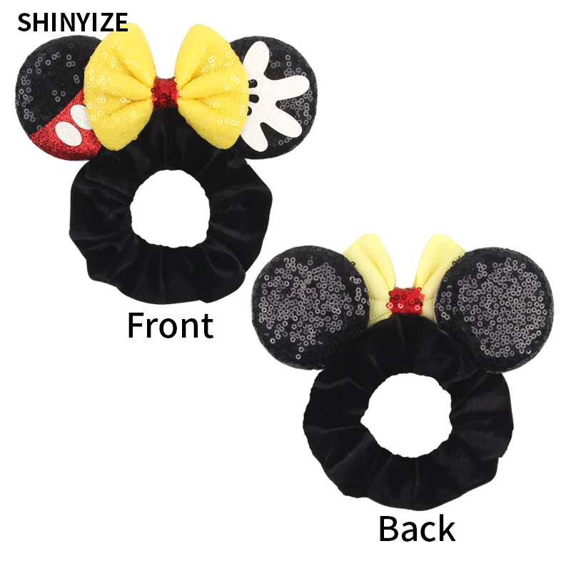 New Cute Mouse Ears Headwear Tie Hair Festival Sequin Women 3.6"Bow Elastic Headband Girl Party DIY Hair Accessories Gift