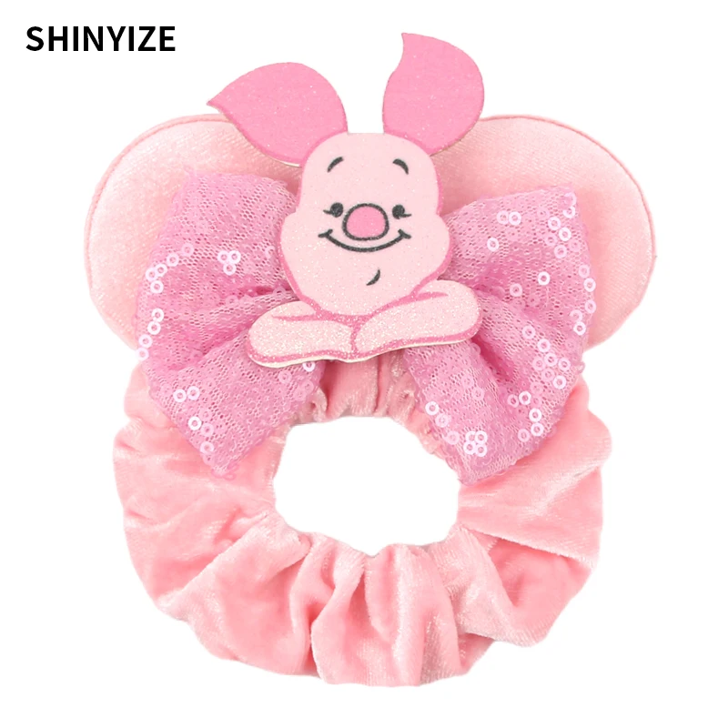 New Cute Mouse Ears Headwear Tie Hair Festival Sequin Women 3.6"Bow Elastic Headband Girl Party DIY Hair Accessories Gift