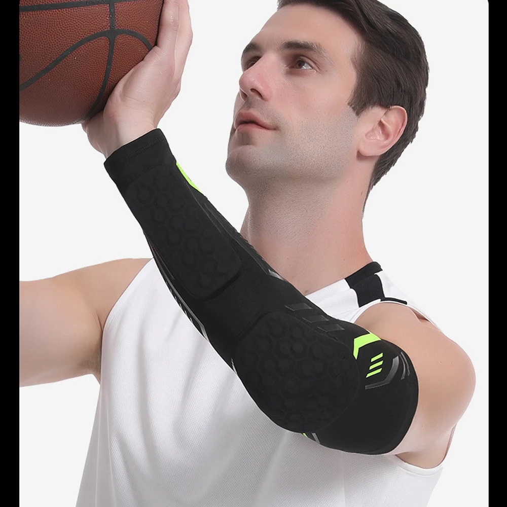 1 Pcs Professional Padded Arm Sleeves Crashproof Elbow Forearm Pads Compression Protection Support for Basketball Volleyball New