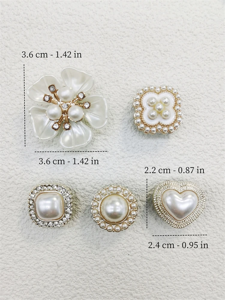 10PCS Shoe Charms ABS Decorations Accessories DIY Ornament Pins For Clog Buckle Lady Garden Shoes Elegant Pearl Floral Design