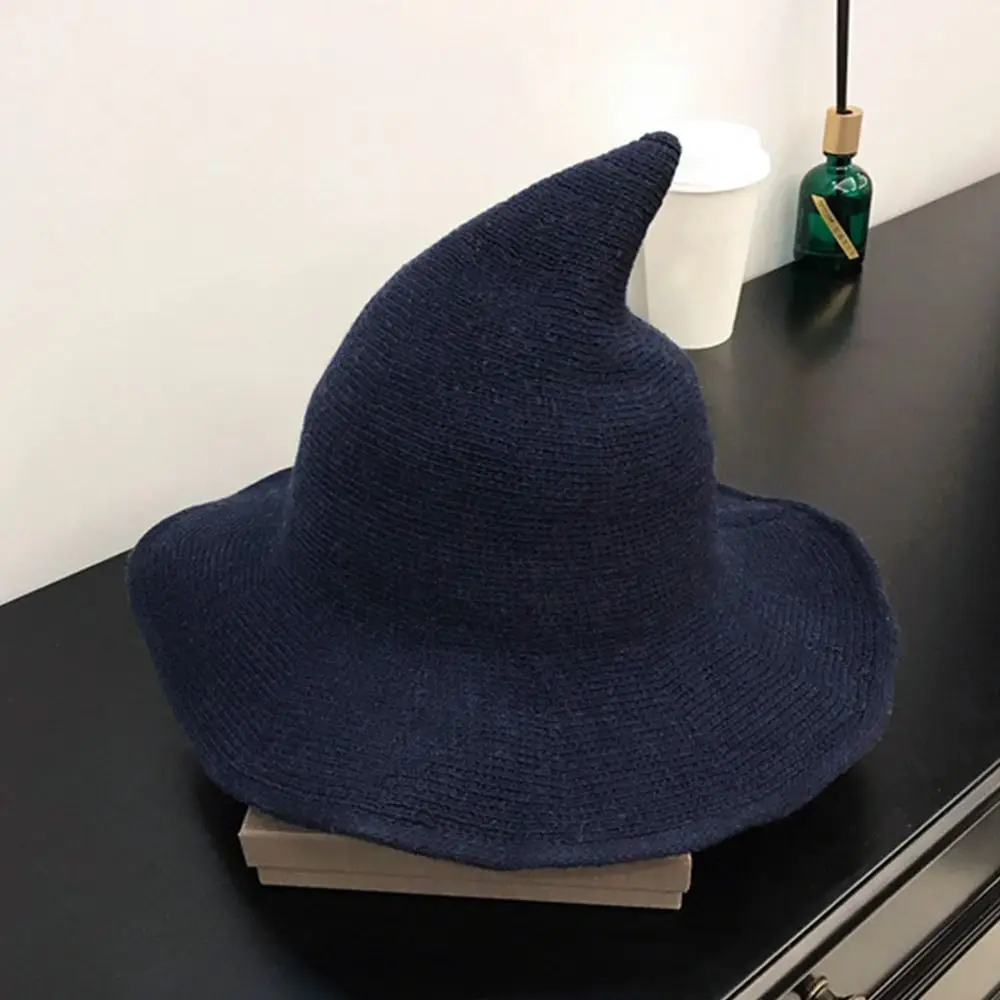 Fashion Vintage Witch Hat Party Halloween Wool Knit Hat Portable Festival Decoration for Women