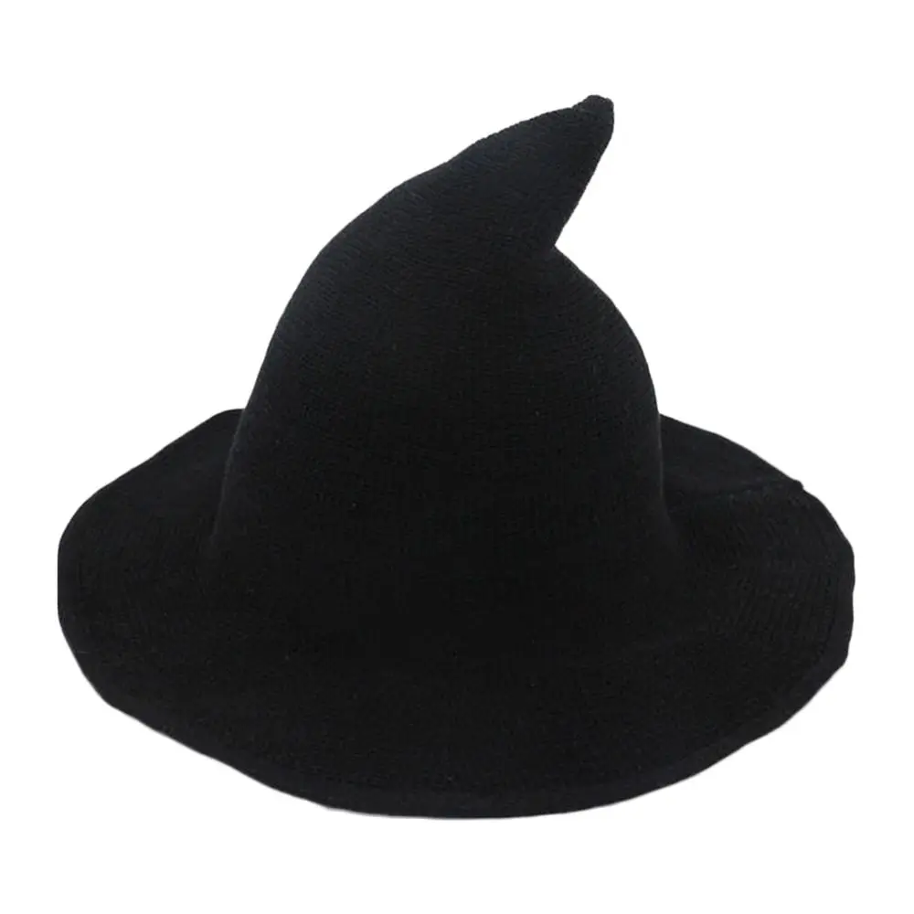 Fashion Vintage Witch Hat Party Halloween Wool Knit Hat Portable Festival Decoration for Women