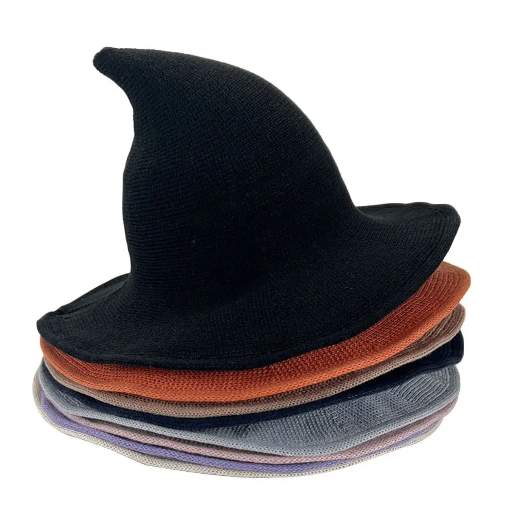 Fashion Vintage Witch Hat Party Halloween Wool Knit Hat Portable Festival Decoration for Women