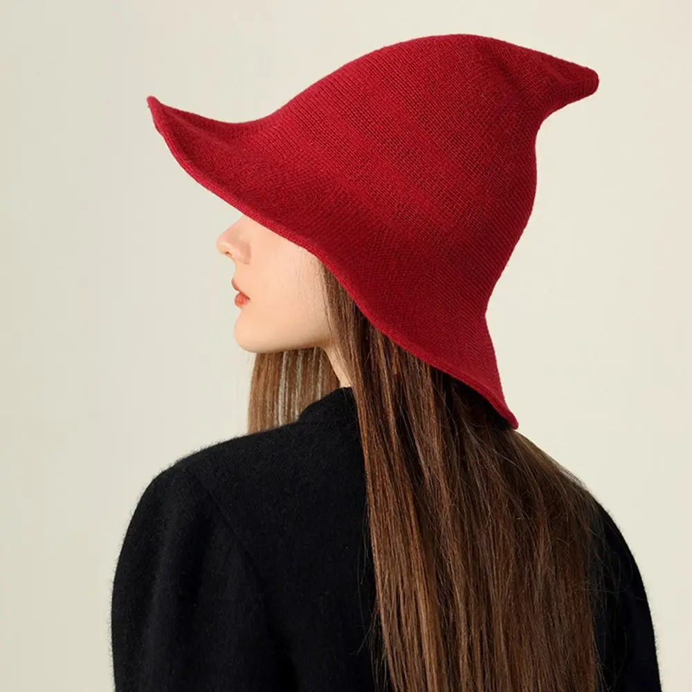 Fashion Vintage Witch Hat Party Halloween Wool Knit Hat Portable Festival Decoration for Women