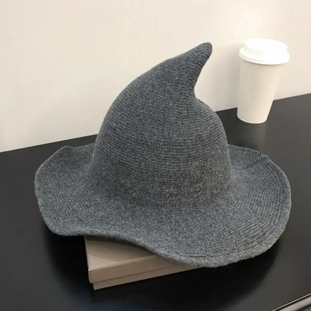 Fashion Vintage Witch Hat Party Halloween Wool Knit Hat Portable Festival Decoration for Women