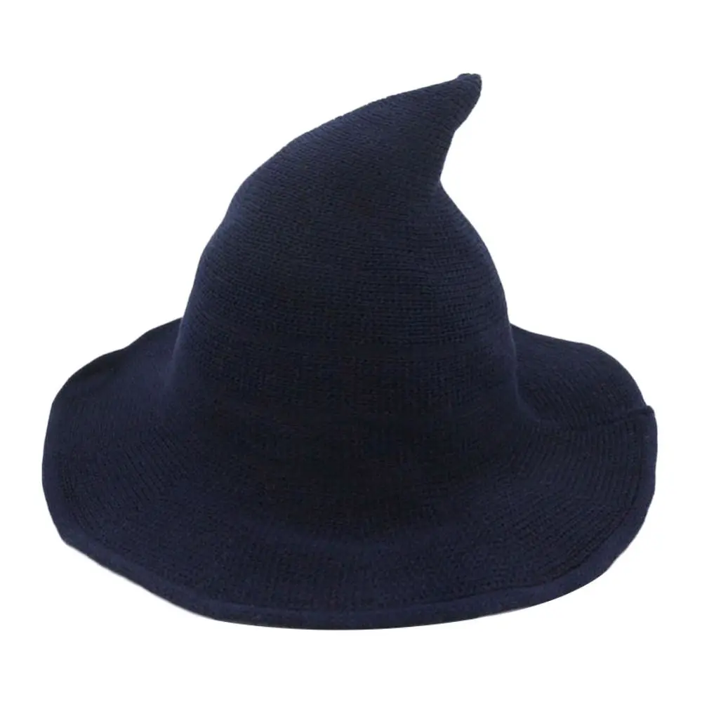 Fashion Vintage Witch Hat Party Halloween Wool Knit Hat Portable Festival Decoration for Women
