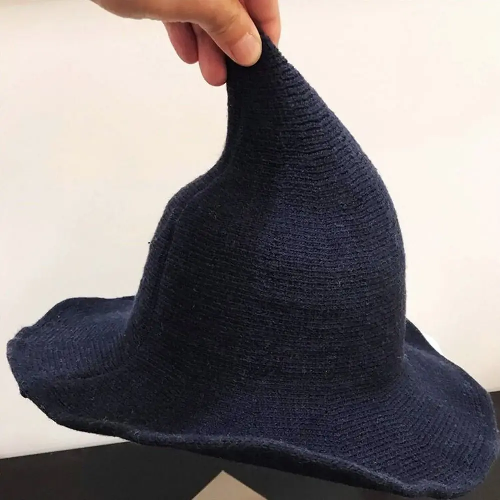 Fashion Vintage Witch Hat Party Halloween Wool Knit Hat Portable Festival Decoration for Women