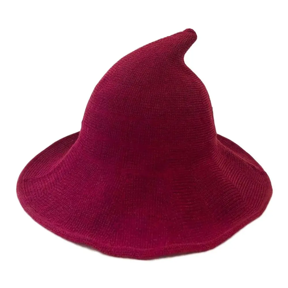 Fashion Vintage Witch Hat Party Halloween Wool Knit Hat Portable Festival Decoration for Women