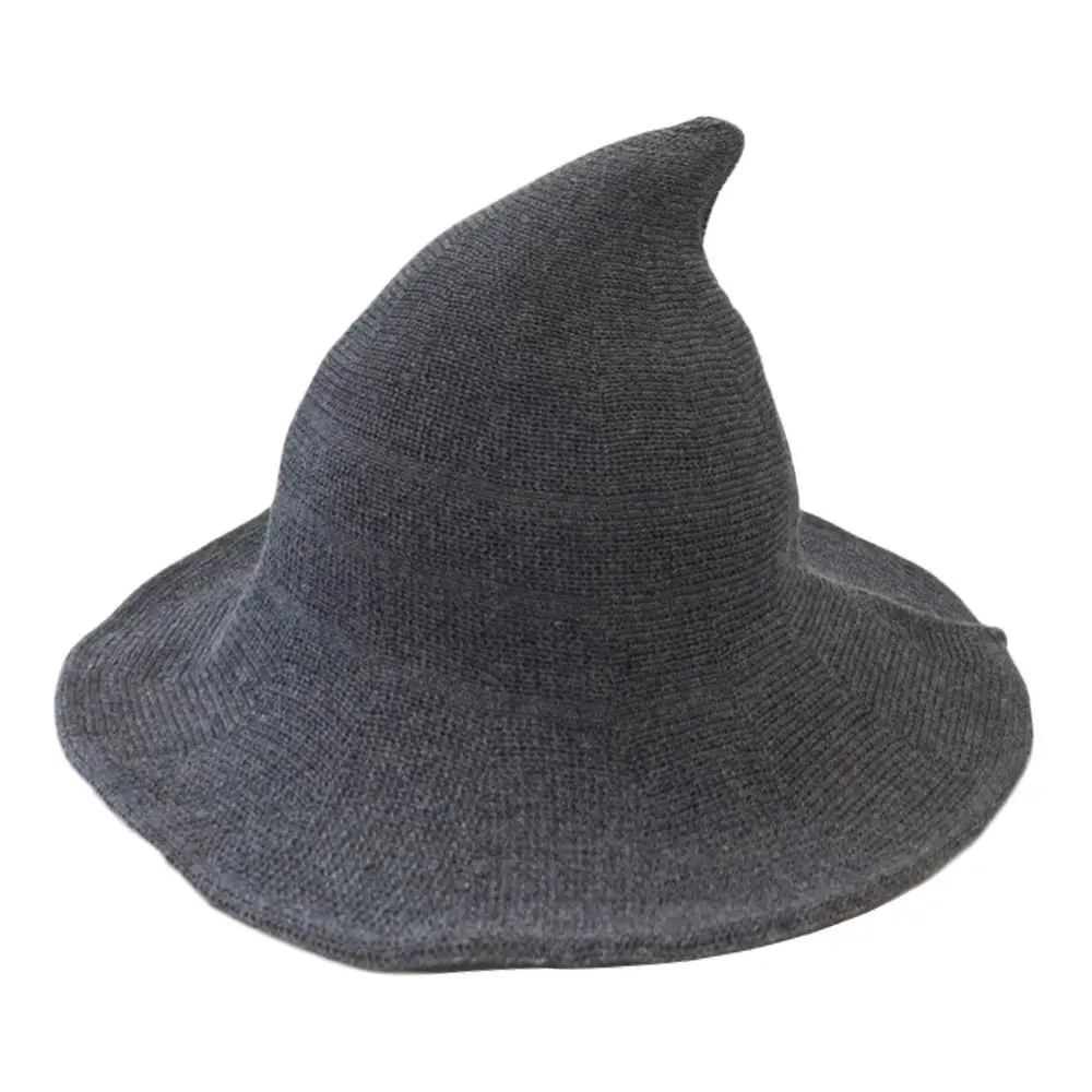 Fashion Vintage Witch Hat Party Halloween Wool Knit Hat Portable Festival Decoration for Women