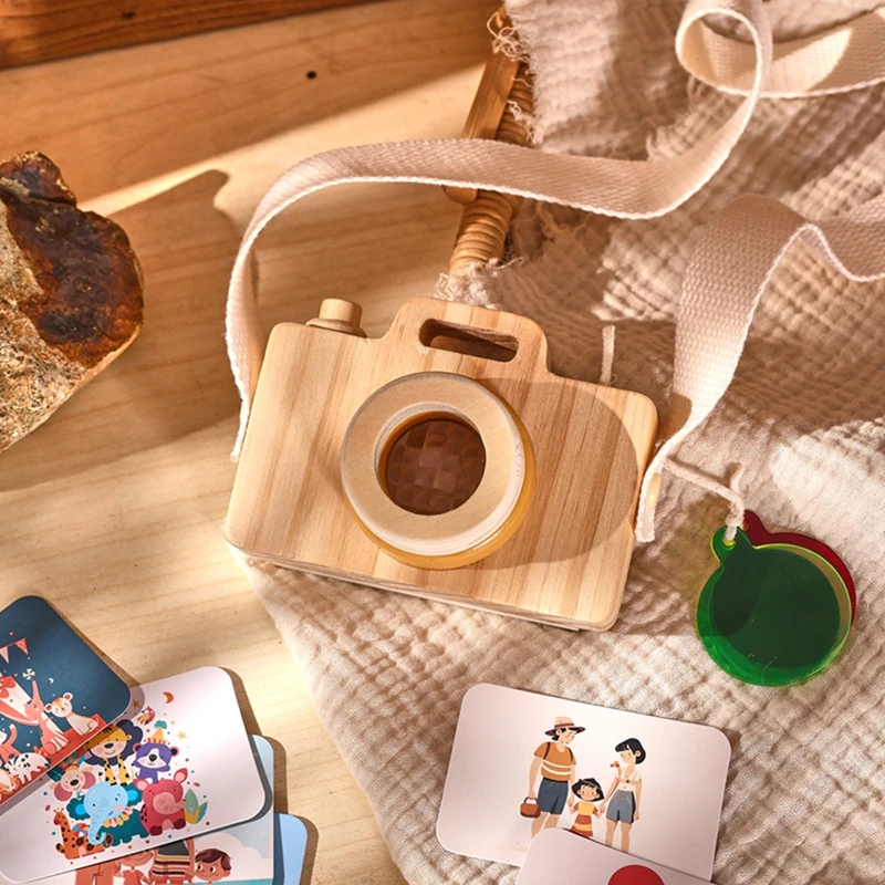 Baby Fashion Kaleidoscope Toys Wooden Colorful Camera Children Wooden Kids Montessori Toy Learning Early Educational Game Gifts
