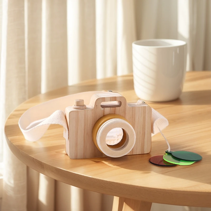 Baby Fashion Kaleidoscope Toys Wooden Colorful Camera Children Wooden Kids Montessori Toy Learning Early Educational Game Gifts