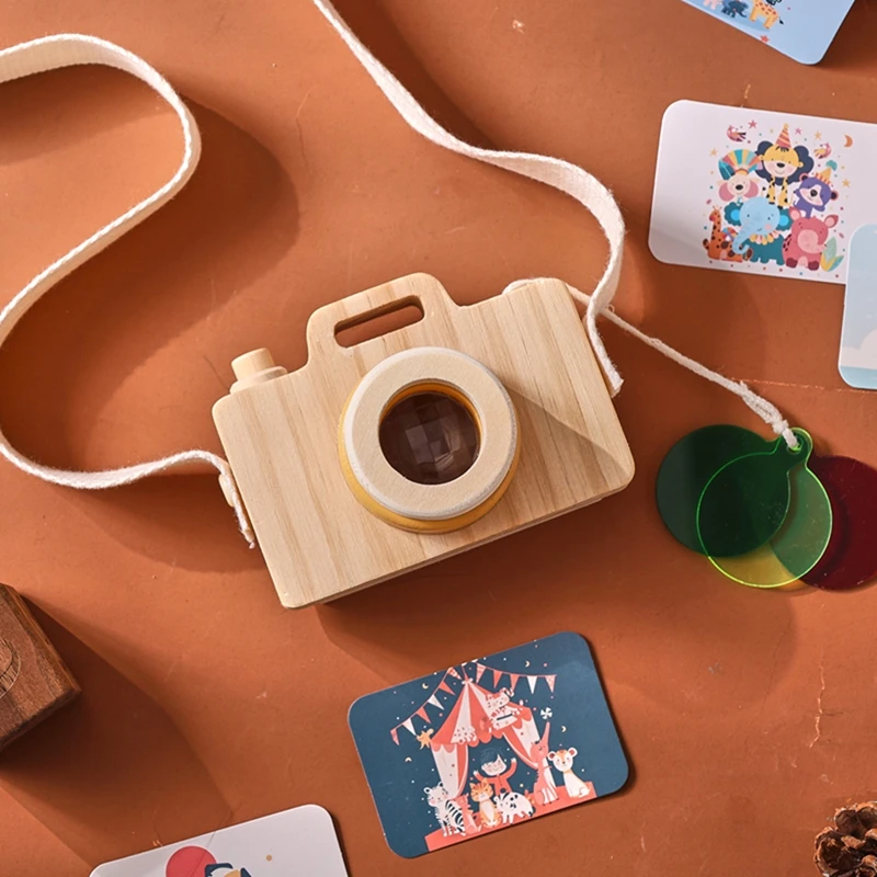 Baby Fashion Kaleidoscope Toys Wooden Colorful Camera Children Wooden Kids Montessori Toy Learning Early Educational Game Gifts