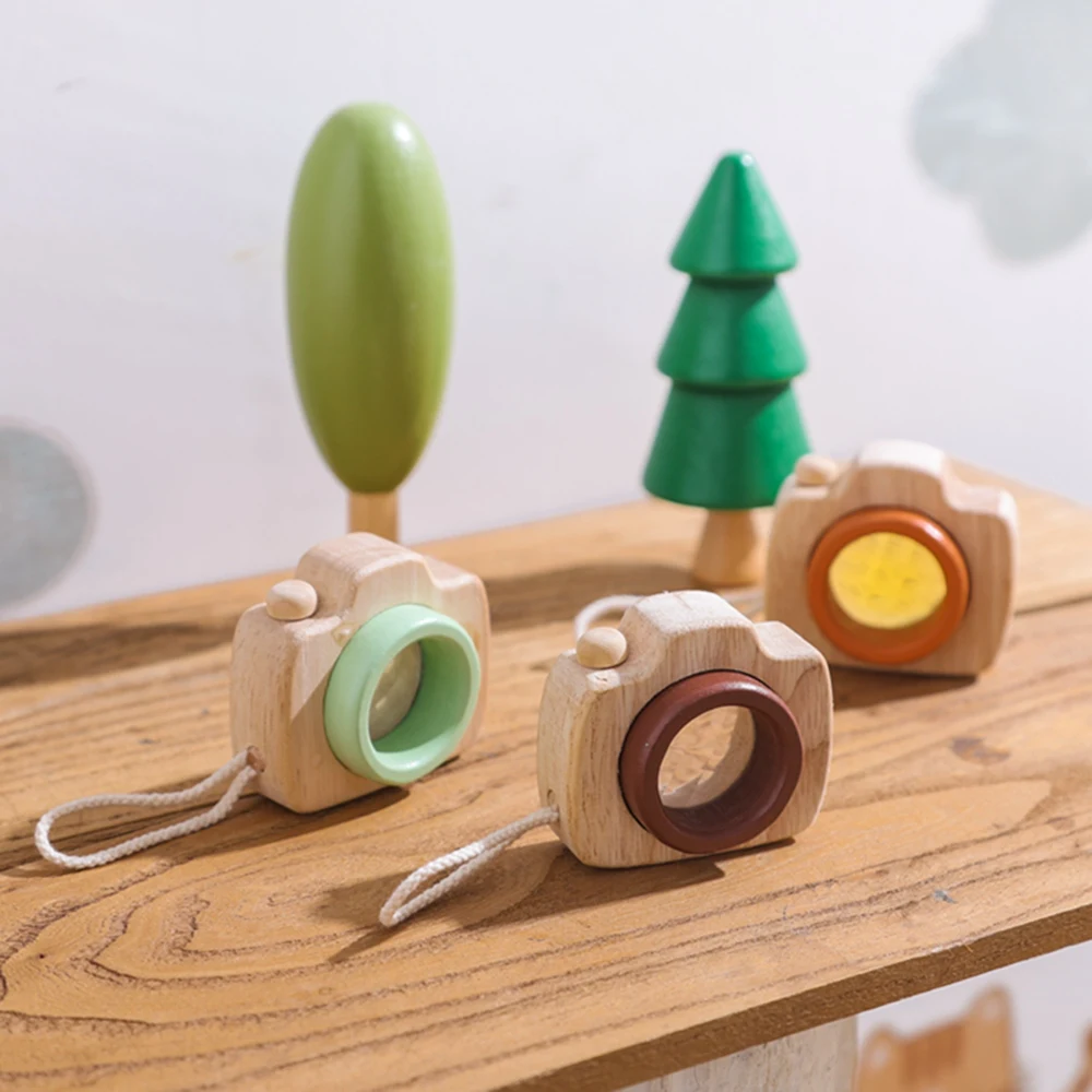 Baby Fashion Kaleidoscope Toys Wooden Colorful Camera Children Wooden Kids Montessori Toy Learning Early Educational Game Gifts