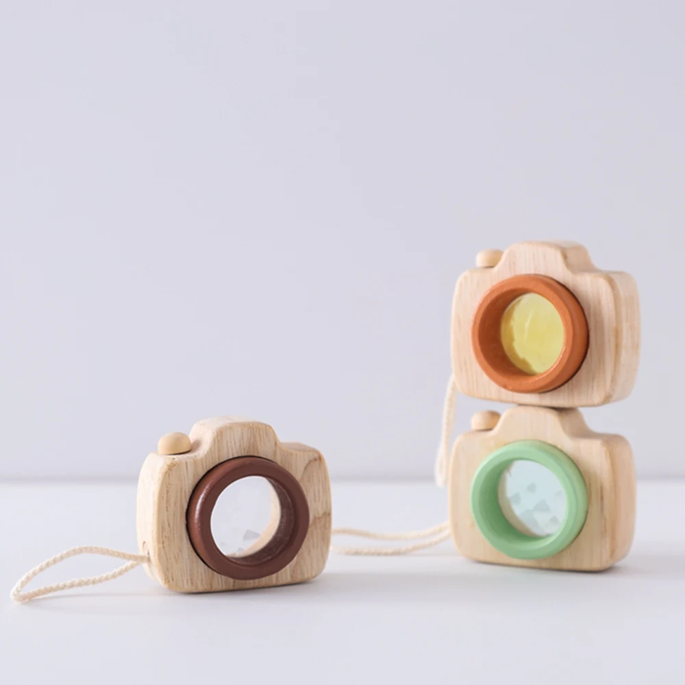Baby Fashion Kaleidoscope Toys Wooden Colorful Camera Children Wooden Kids Montessori Toy Learning Early Educational Game Gifts