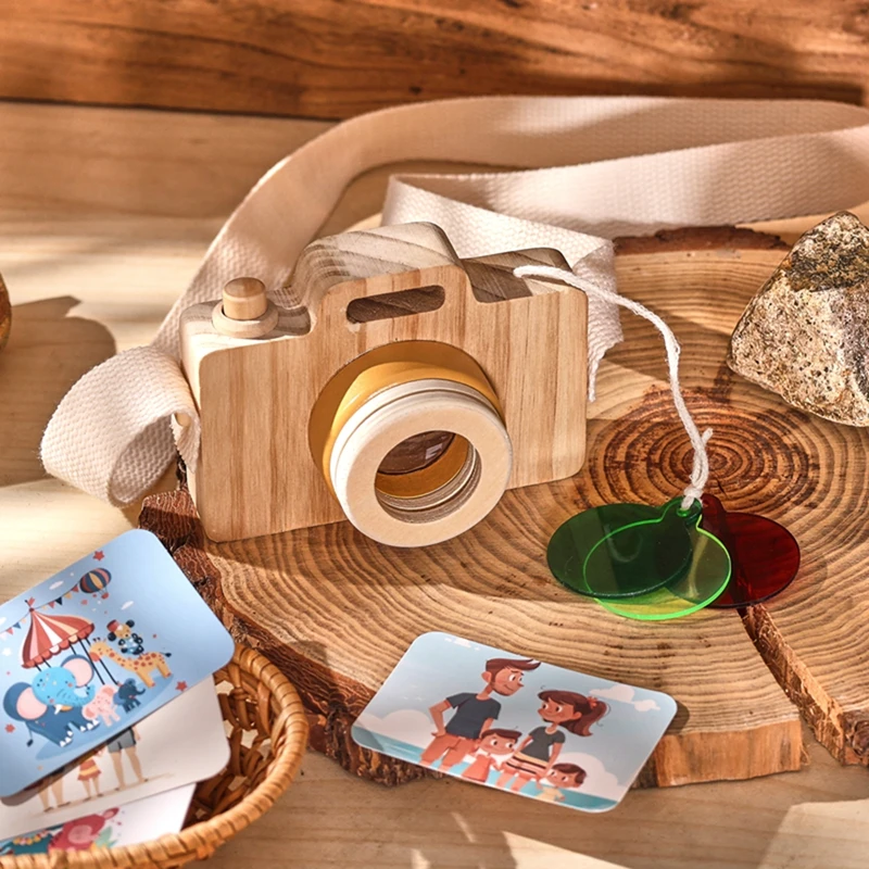 Baby Fashion Kaleidoscope Toys Wooden Colorful Camera Children Wooden Kids Montessori Toy Learning Early Educational Game Gifts